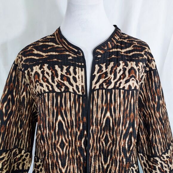 NWT Catherines Womens Quilted Reversible Jacket Size 1X Brown Black Lightweight - Picture 3 of 13
